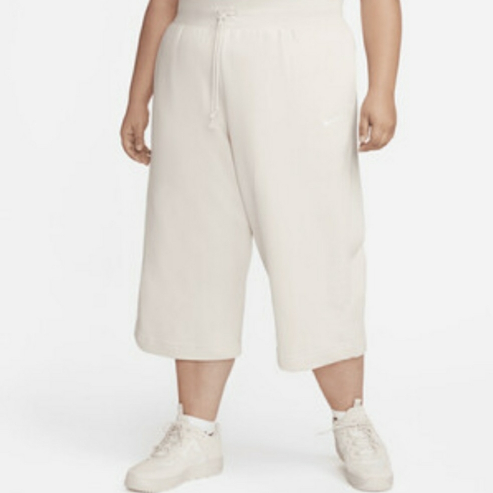 Nike Womens Sweatpants Standard Fit High Rise Crop Length Size 3X Beige / Cream
